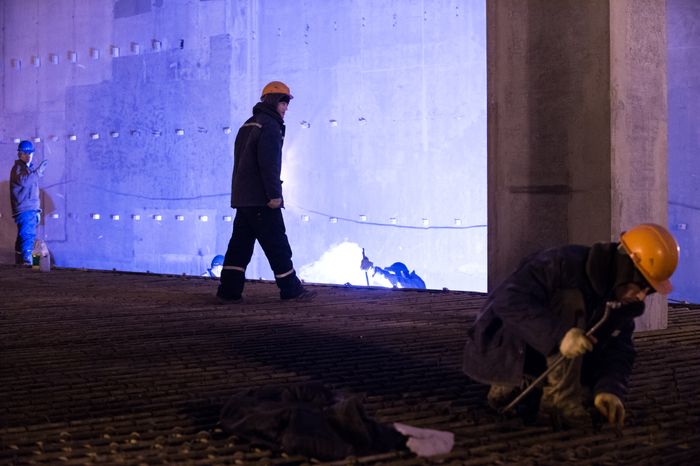 Строительство станции метро «Хорошевская» в Москве