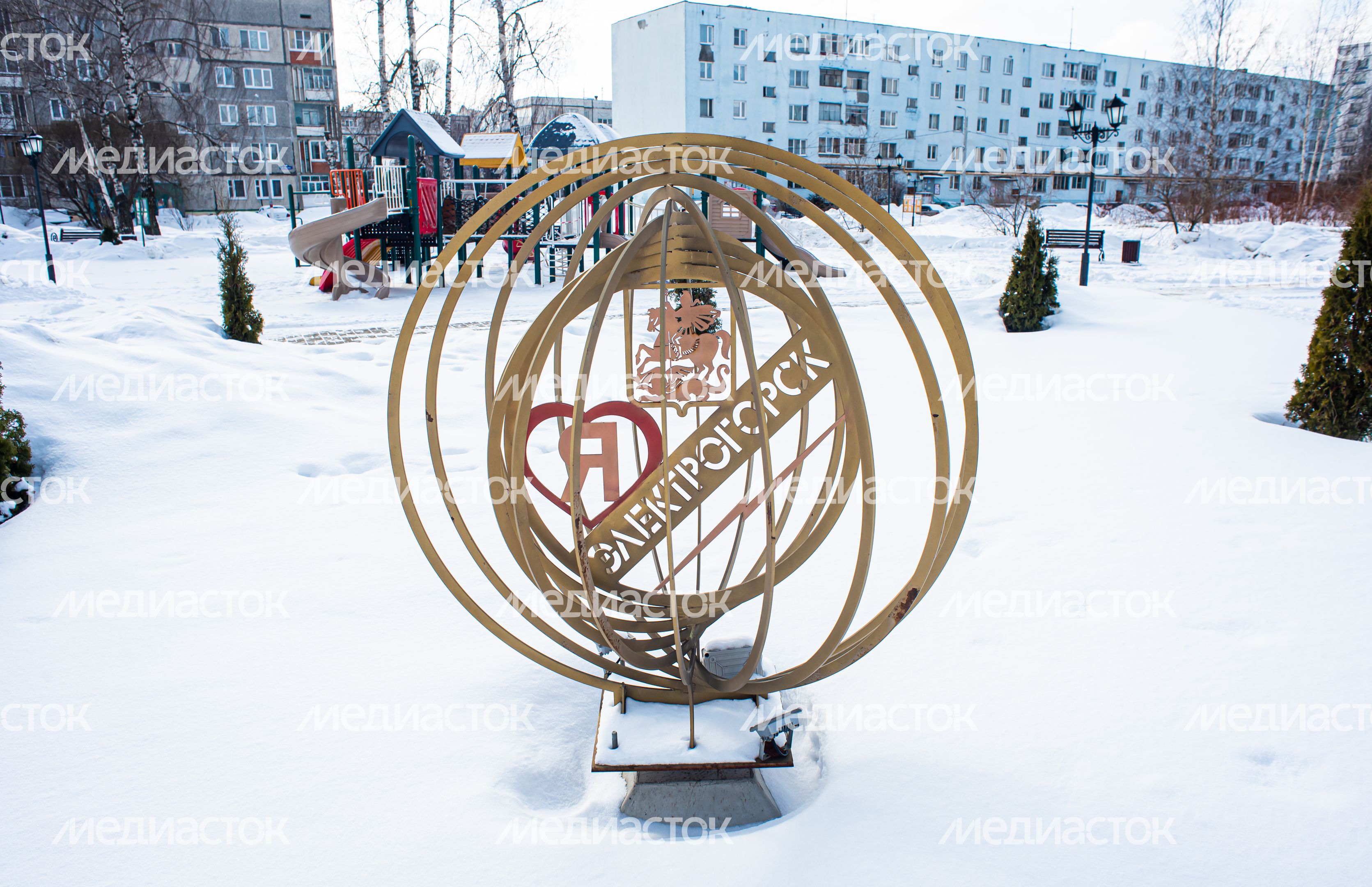 Зимние виды города Электрогорск