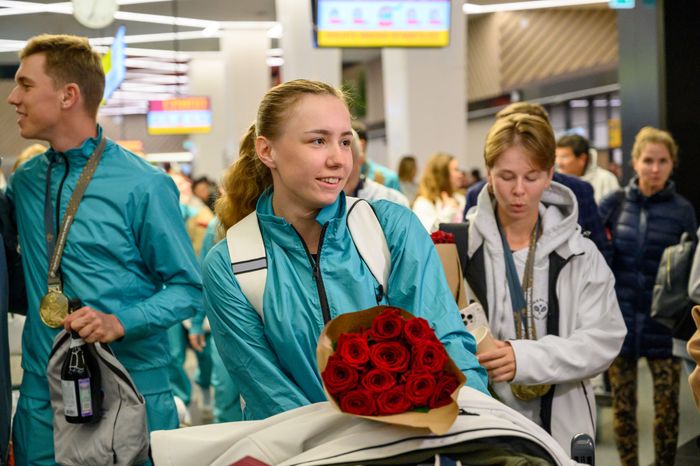 Встреча российской делегации в Шереметьево, вернувшейся с XXV Летних Сурдлимпийских игр в Токио