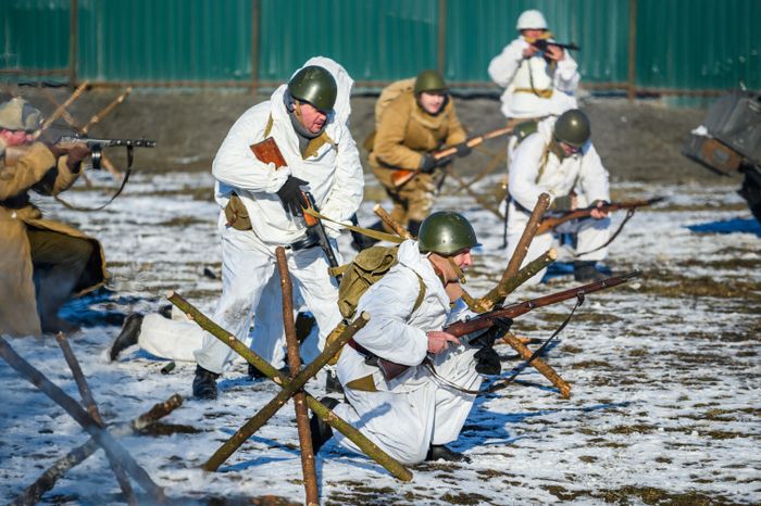 Военно-историческая реконструкция в музее танка Т-34 в Мытищах