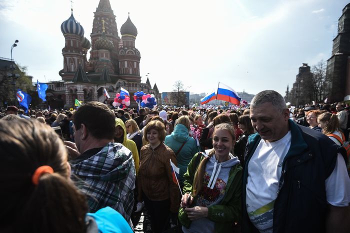 Первомайская демонстрация профсоюзов в Москве