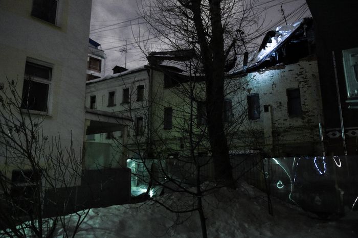 Обрушение кровли реконструируемого здания центре Москвы