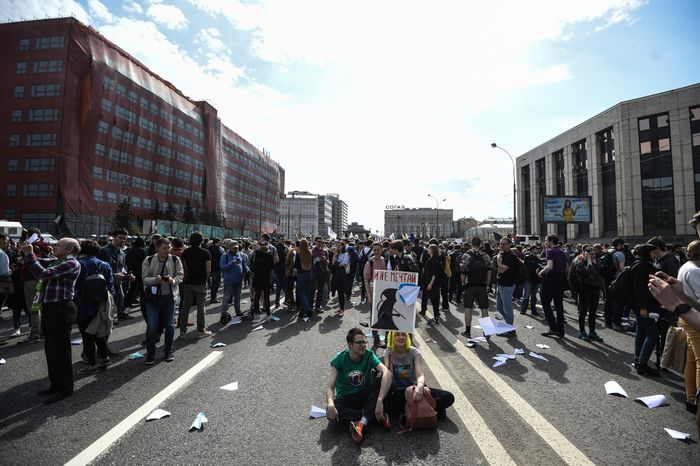 Митинг против блокировки Telegram в Москве