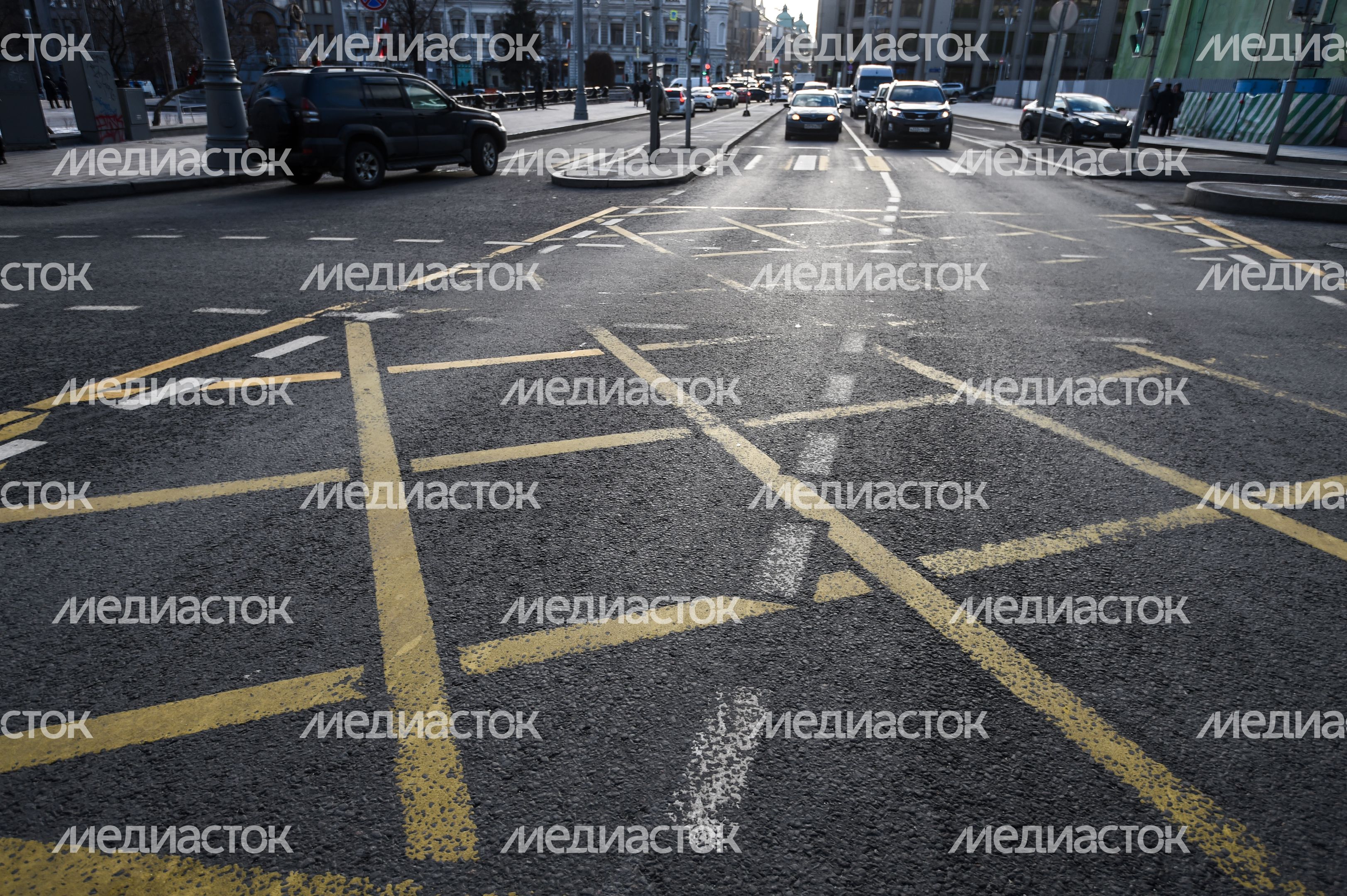 Вафельная разметка на улицах Москвы Вафельная разметка на улицах Москвы