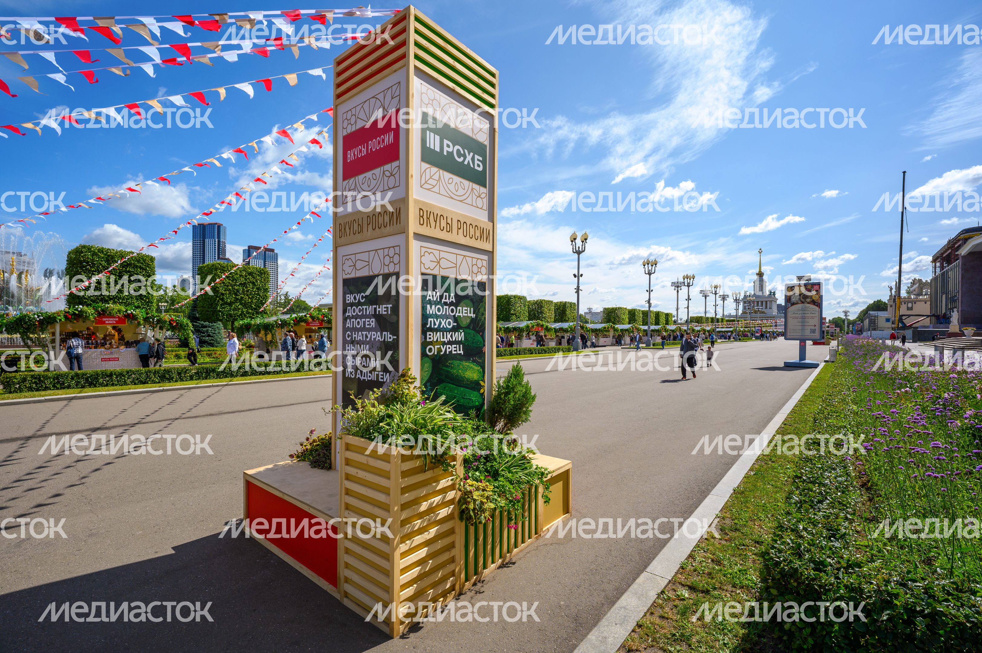 Ярмарка продуктов питания, произведенных в Подмосковье, на гастрономическом фестивале «Вкусы России» 2026 на ВДНХ