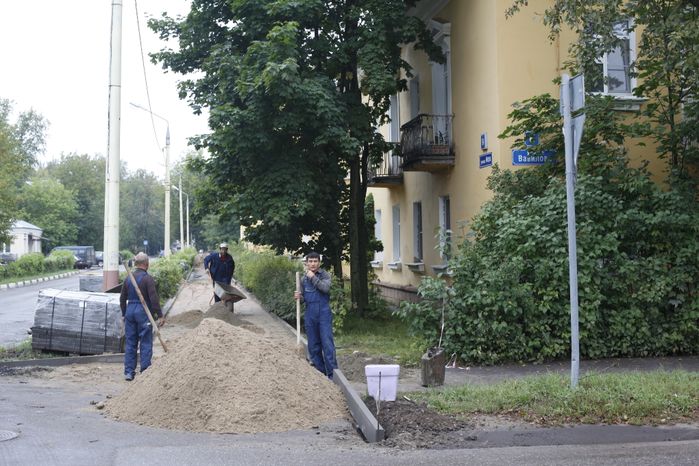 Ремонт тротуара в Дубне
