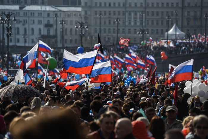 Первомайская демонстрация профсоюзов в Москве