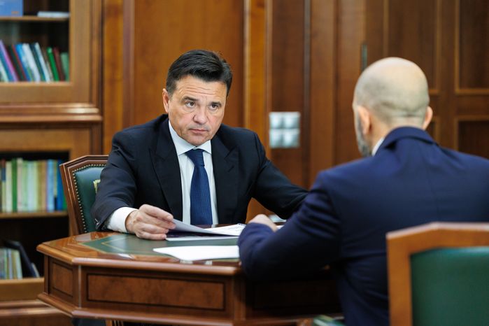Рабочая встреча Андрея Воробьева с главой Орехово-Зуевского округа Русланом Заголовацким