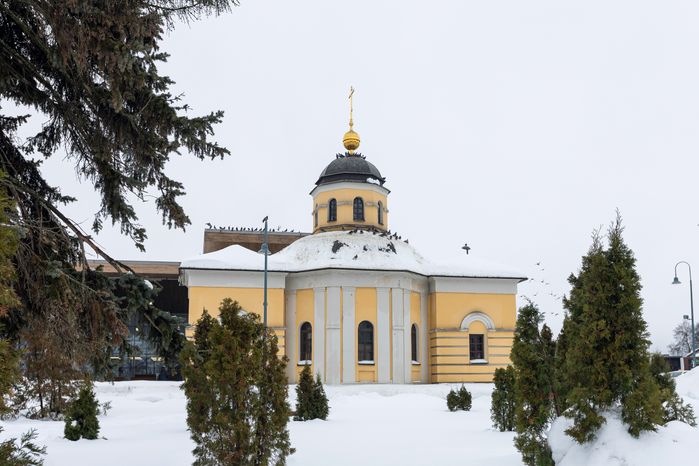 Часовня Николая Чудотворца в Бронницах зимой