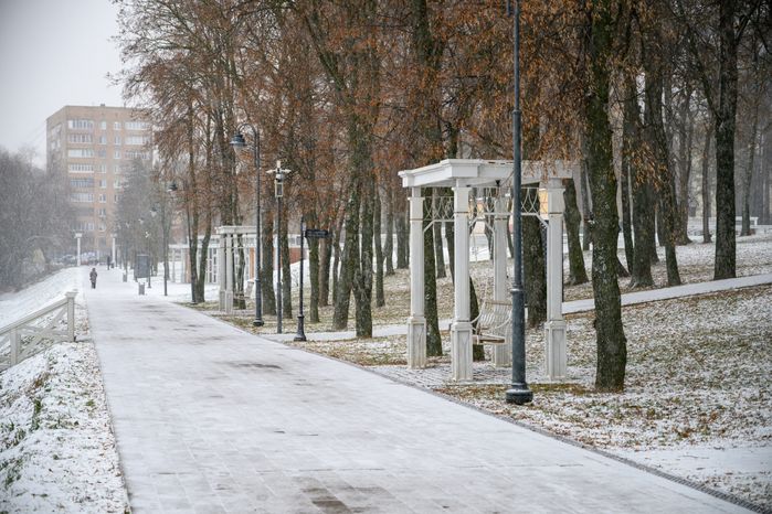 Зима в парке усадьбы Кривякино в Воскресенске