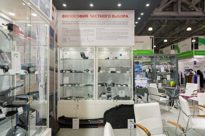 Выставочный стенд производителей автозапчастей, оборудования для ремонта на выставке «АвтоКластер 2026» в «Крокус Экспо»