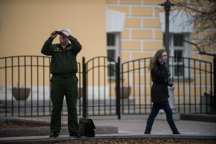 Пожар в здании Минобороны РФ в Москве