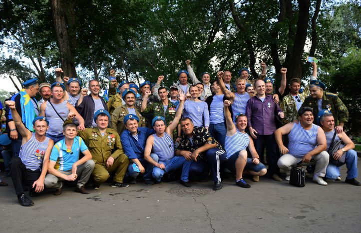 Празднование Дня ВДВ в Москве