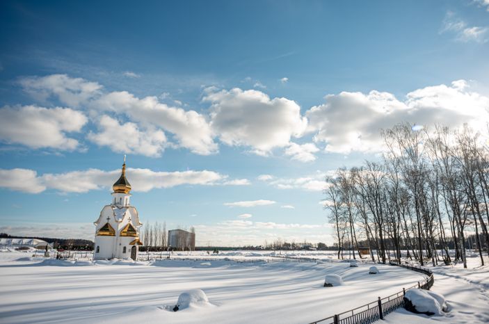 Зимние виды Национального Конного арка Русь