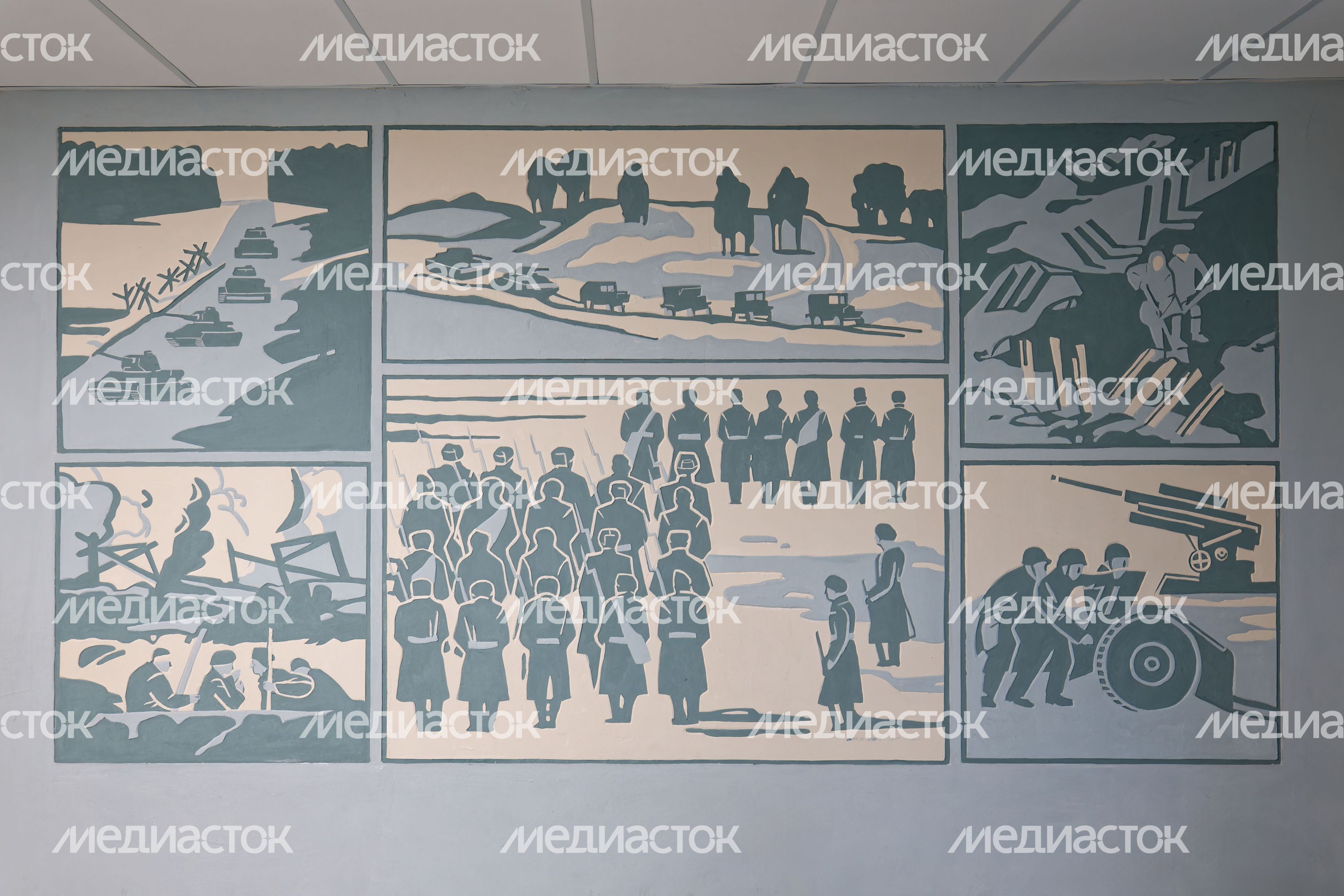Роспись стен в Академическом корпусе Гимназии имени Подольских курсантов после капитального ремонта в Подольске Роспись стен в Академическом корпусе Гимназии имени Подольских курсантов после капитального ремонта в Подольске