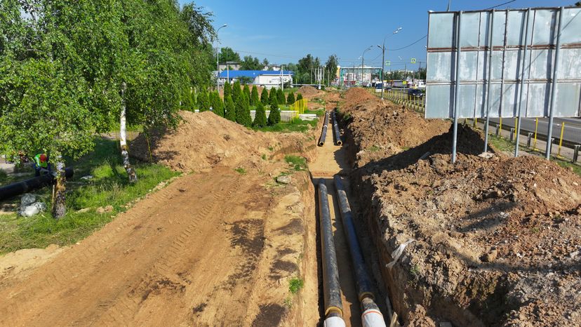 Замена труб отопления на улице Социалистическая в Рузе