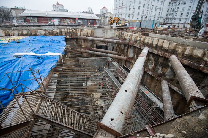Строительство станции метро «Хорошевская» в Москве