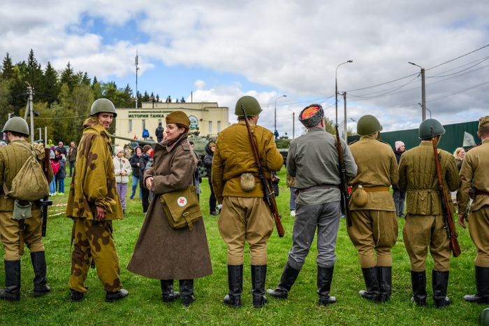 Военно-историческая реконструкция событий мая 1945 года в музее истории танка Т-34 в Мытищах