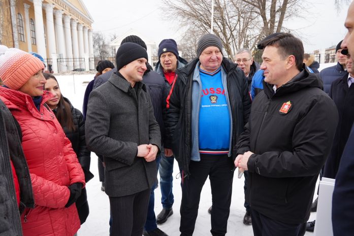 Посещение места строительства нового стадиона «Торпедо» в Люберцах Губернатором Подмосковья