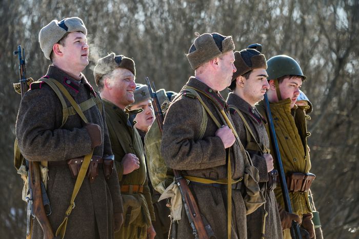 Военно-историческая реконструкция в музее танка Т-34 в Мытищах