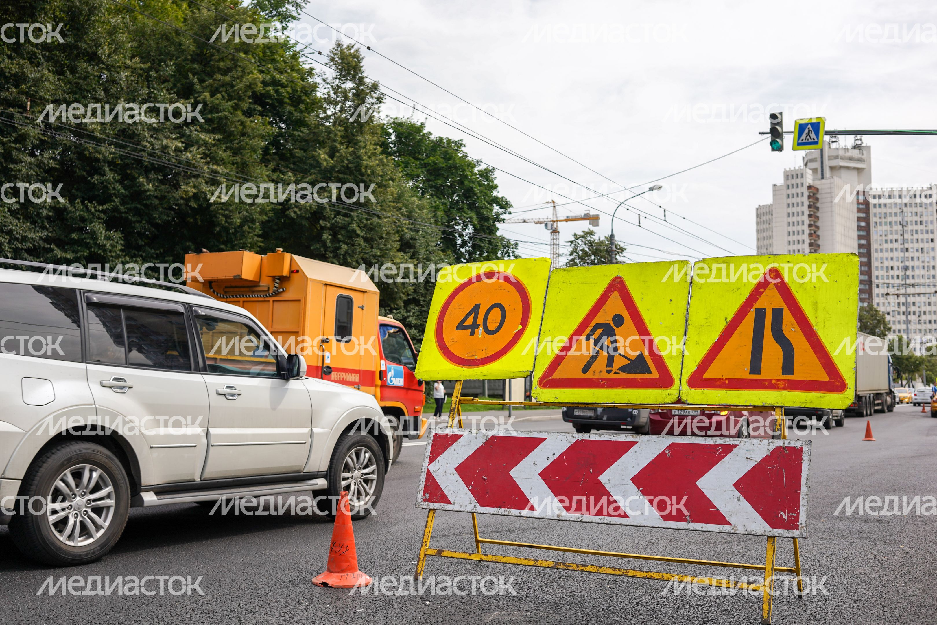 Дорожные работы в Москве