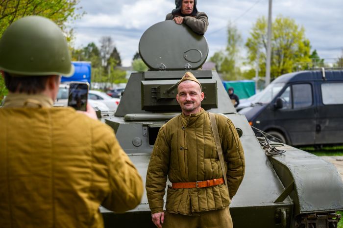 Военно-историческая реконструкция событий мая 1945 года в музее истории танка Т-34 в Мытищах