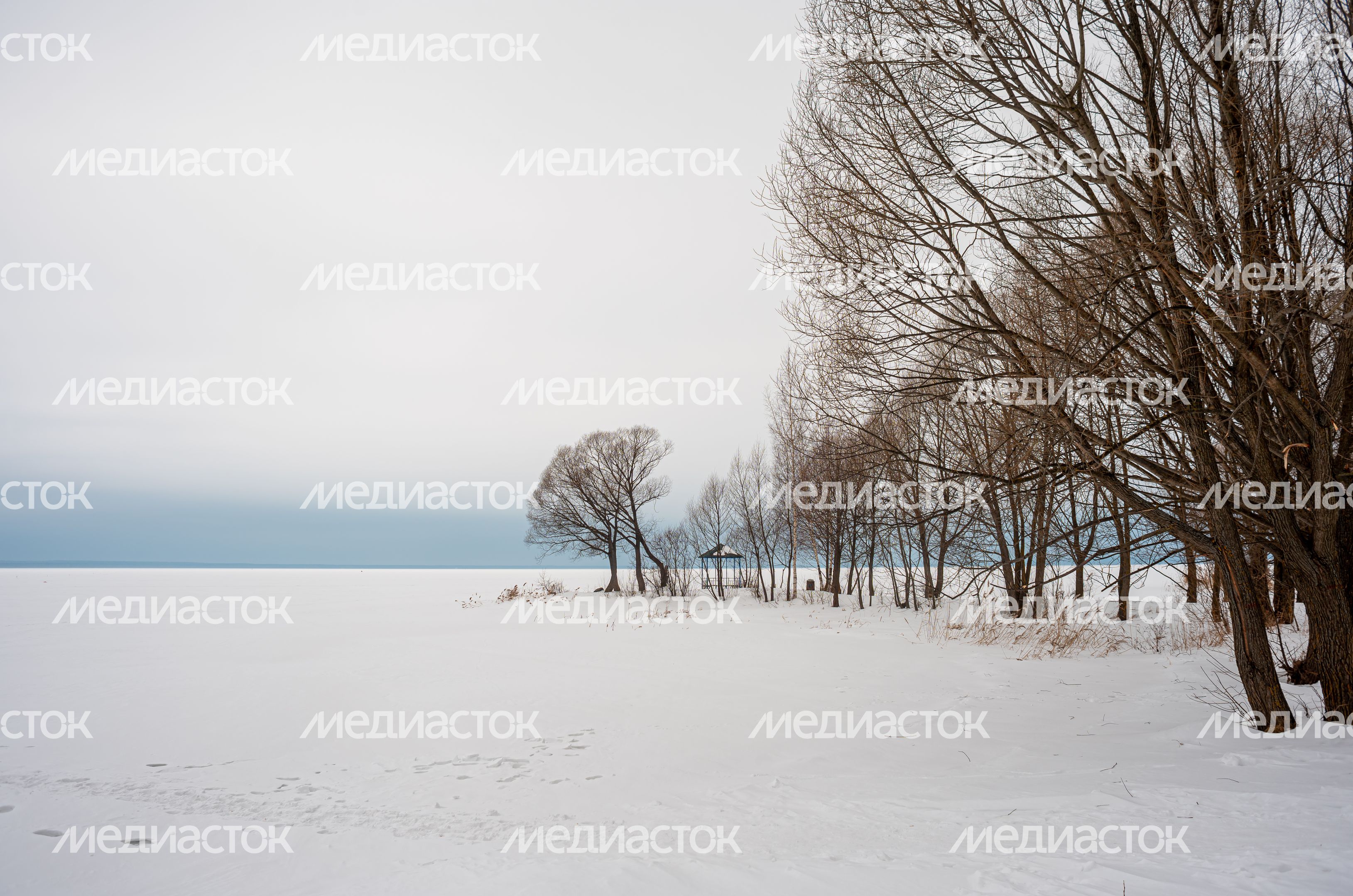 Зимние виды озера Плещеево