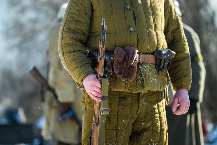 Военно-историческая реконструкция в музее танка Т-34 в Мытищах