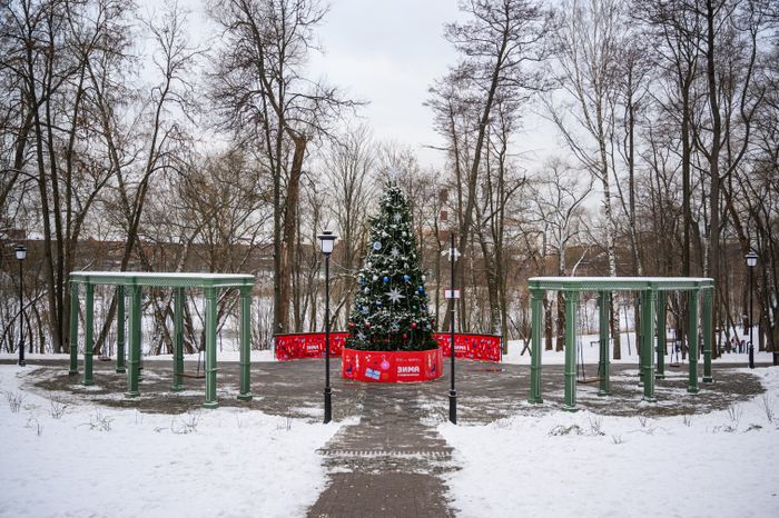 Елка в Раменском городском парке в новогодние праздники