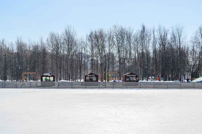 Центральный парк культуры и отдыха в Долгопрудном зимой