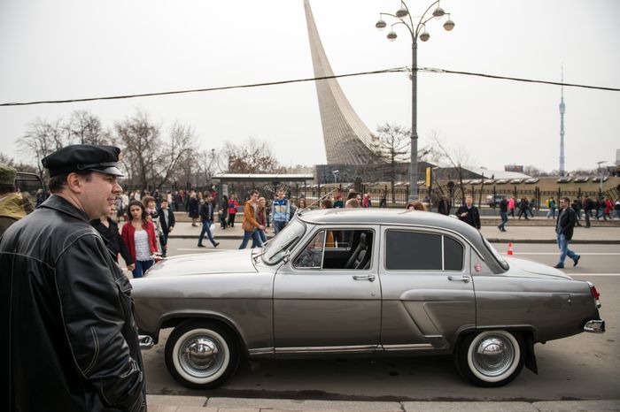 Автопробег в честь 55-летия полета Гагарина в Москве