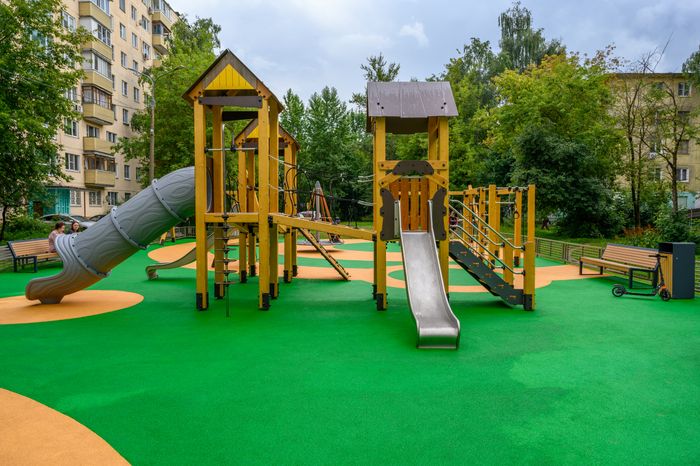 Новая детская площадка на улице Победы в Электростали
