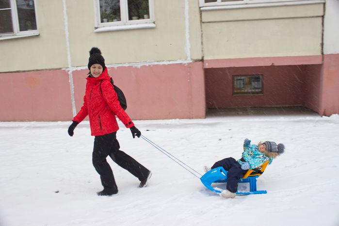 Снегопад в Лобне
