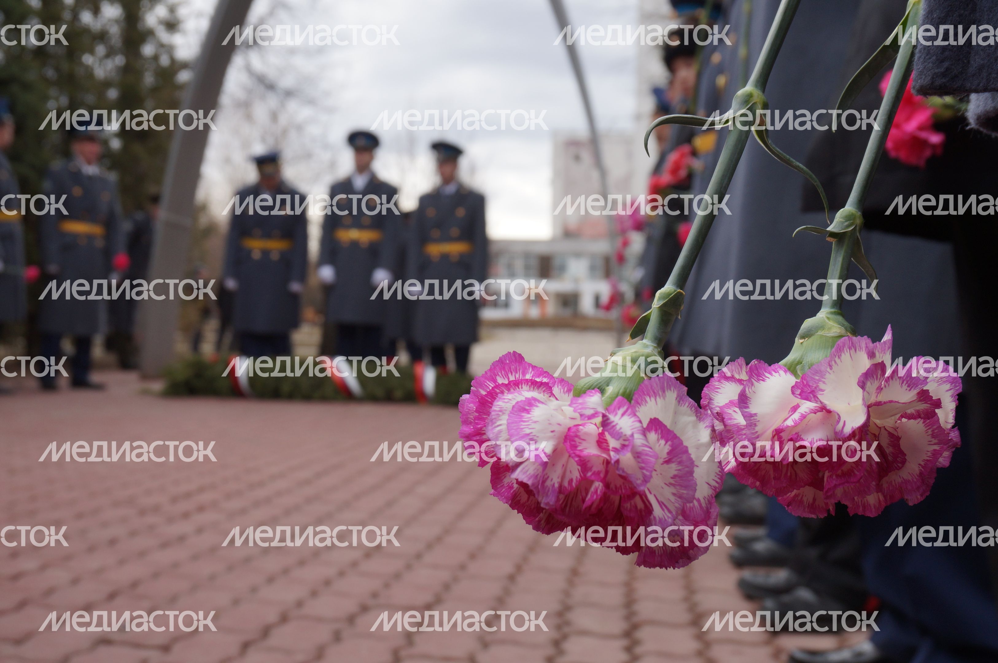 Возложение цветов к памятнику Ю. Гагарину в Краснознаменске