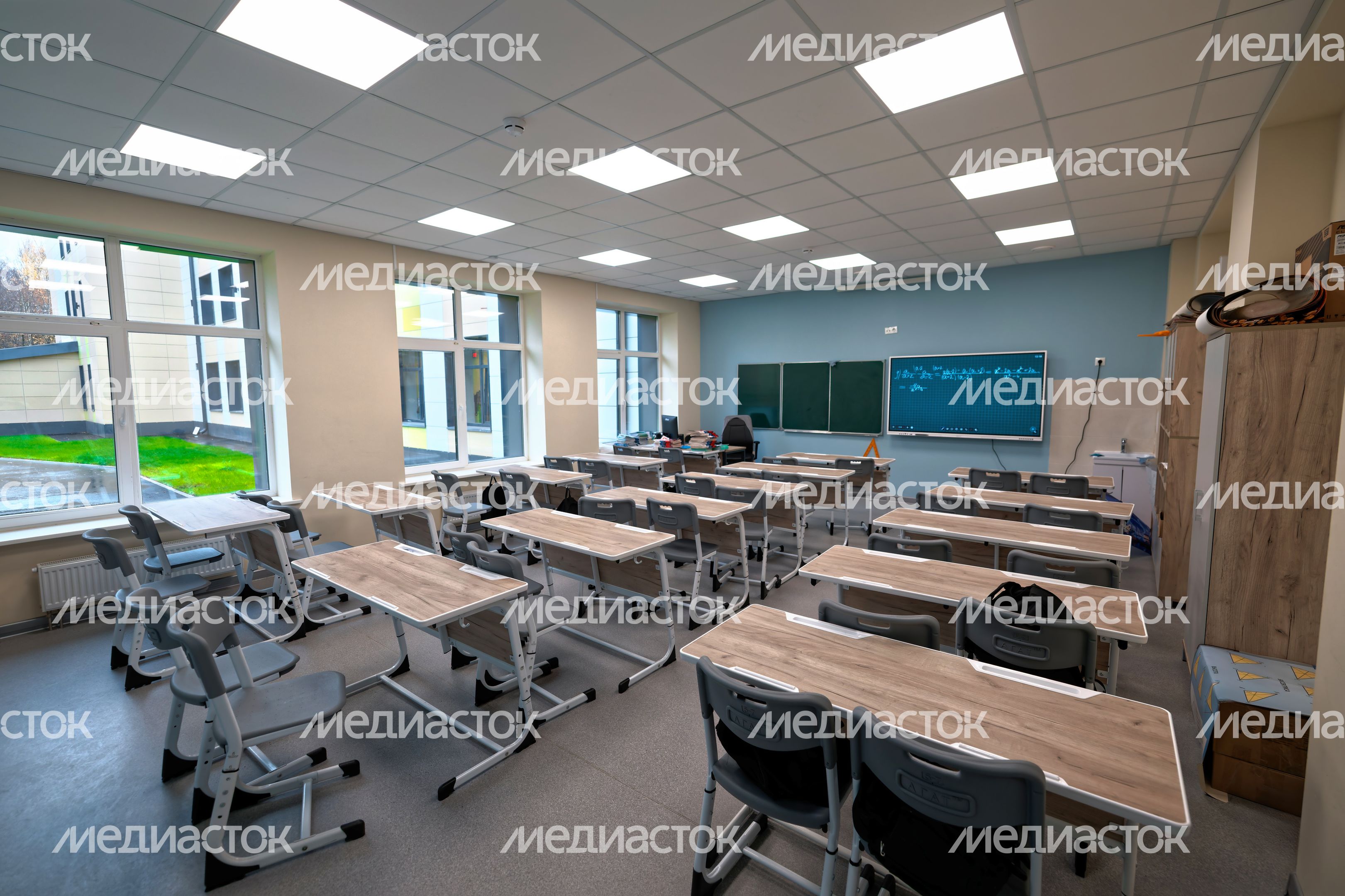 Учебный класс Часцовской средней школы в Одинцовском округе после капитального ремонта