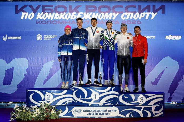 Награждение финалистов Кубка России по конькобежному спорту в Коломне