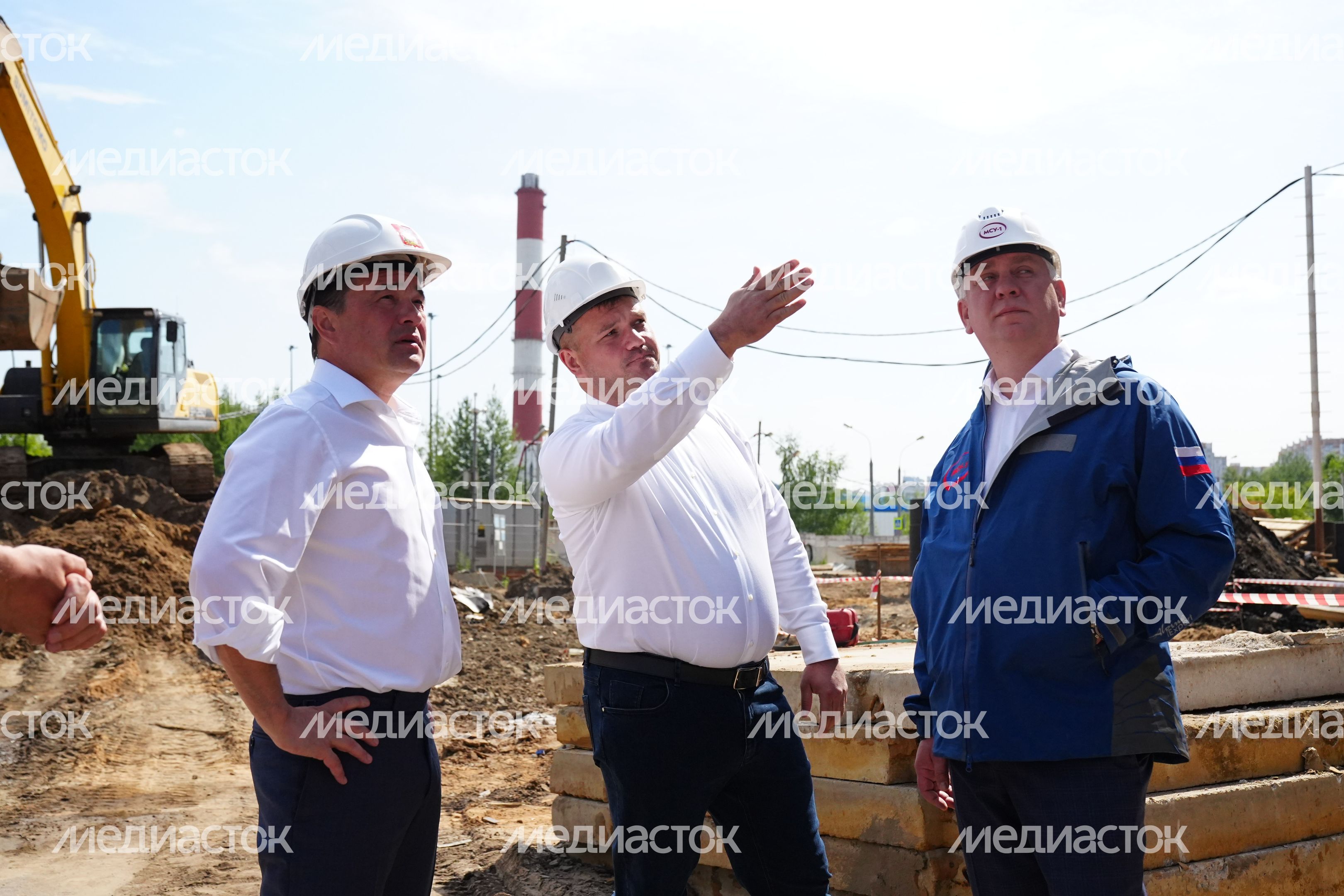Проверка хода строительства детской областной больницы в Красногорске Губернатором Подмосковья