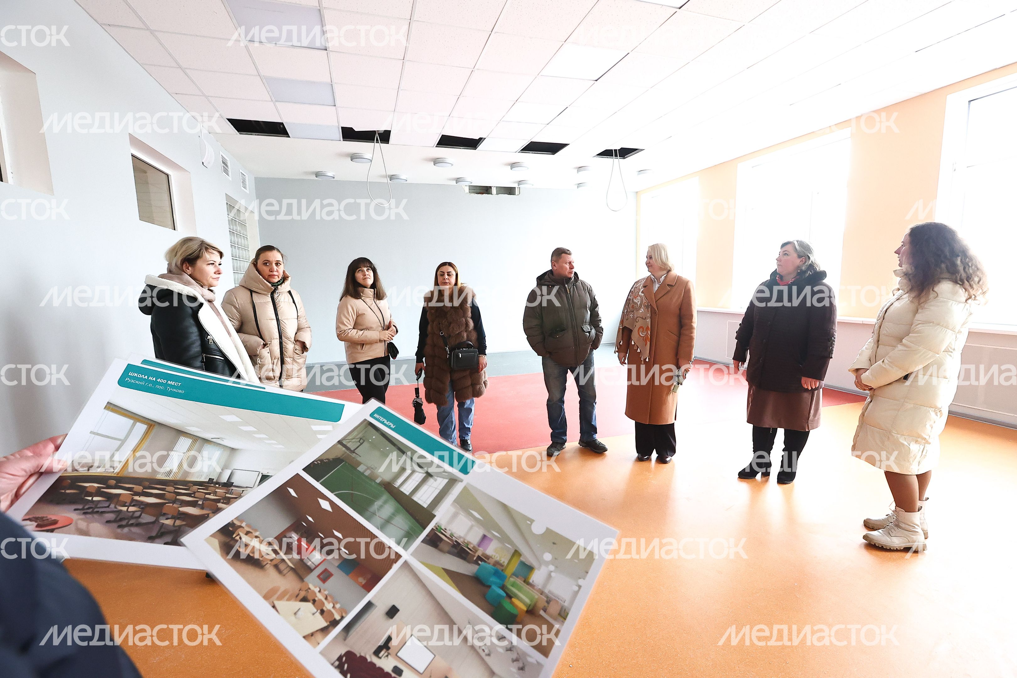 Проверка хода строительства школы в Тучкове Губернатором Подмосковья