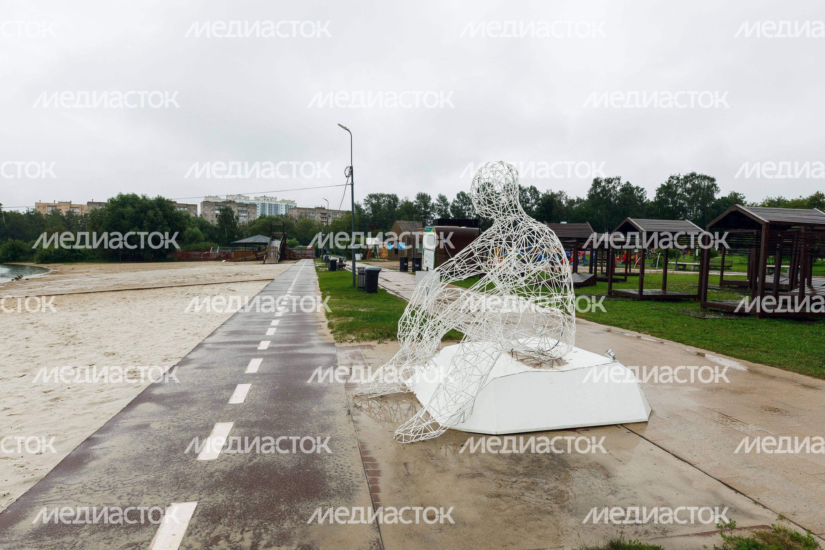 Человек, смотрящий на море, на берегу озера Сенеж в парке «Спортивный» Солнечногорска Человек, смотрящий на море, на берегу озера Сенеж в парке «Спортивный» Солнечногорска
