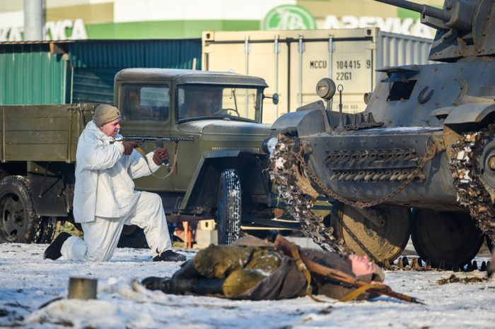 Военно-историческая реконструкция в музее танка Т-34 в Мытищах