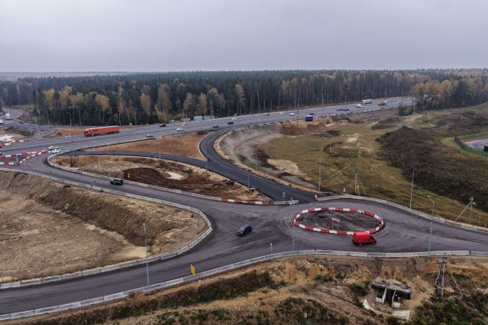 Строительство развязки с мостом через реку Скалба