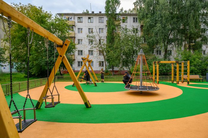 Новая детская площадка на улице Победы в Электростали