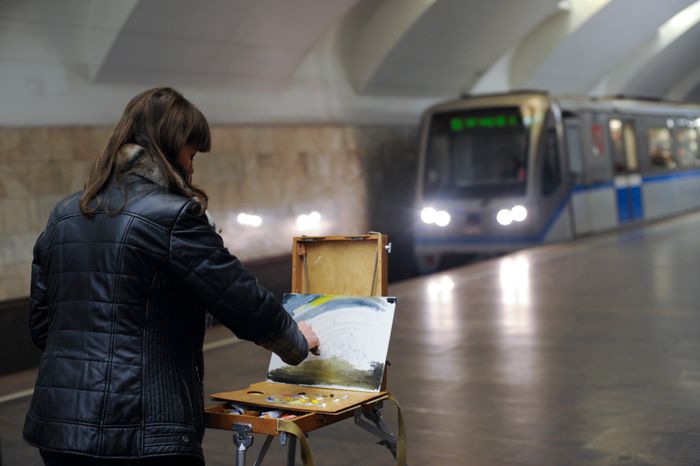 Акция «Пишем метро» в Московском метрополитене