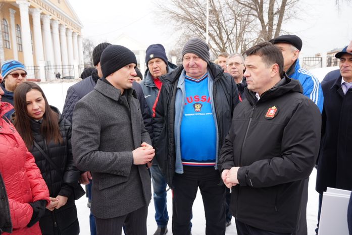 Посещение места строительства нового стадиона «Торпедо» в Люберцах Губернатором Подмосковья