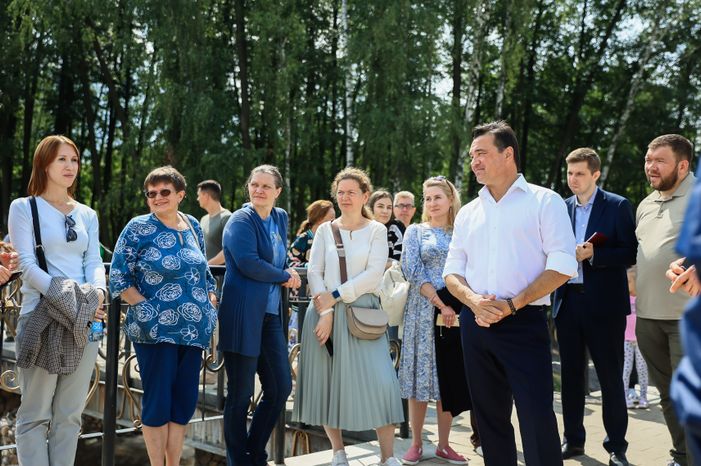 Проверка хода работ по очистке Малаховского озера Губернатором Подмосковья