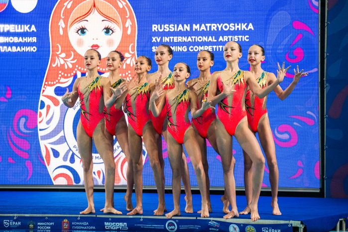 Соревнования по синхронному плаванию «Русская матрешка» в Чехове