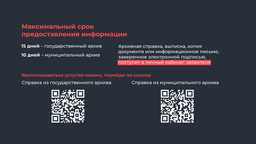 Архивная информация онлайн