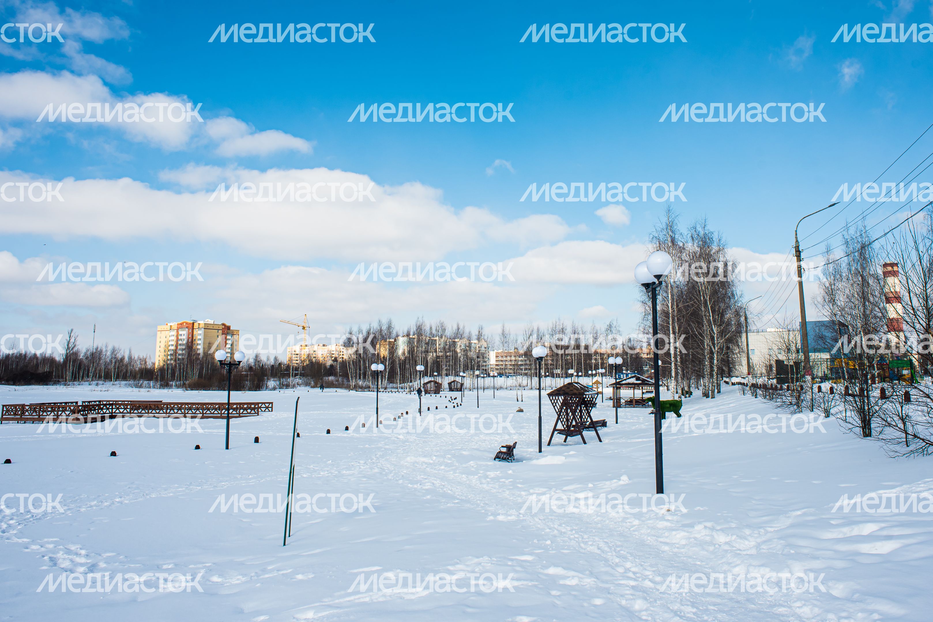 Зимние виды города Электрогорск