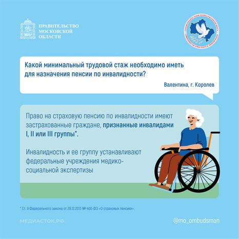 Какой стаж нужен для пенсии по инвалидности квадрат 01