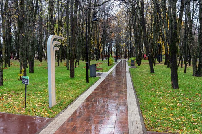 Городской парк «Гучково» в Дедовске осенью